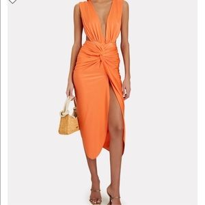 BAOBAB MIA KNOTTED SATIN MIDI DRESS